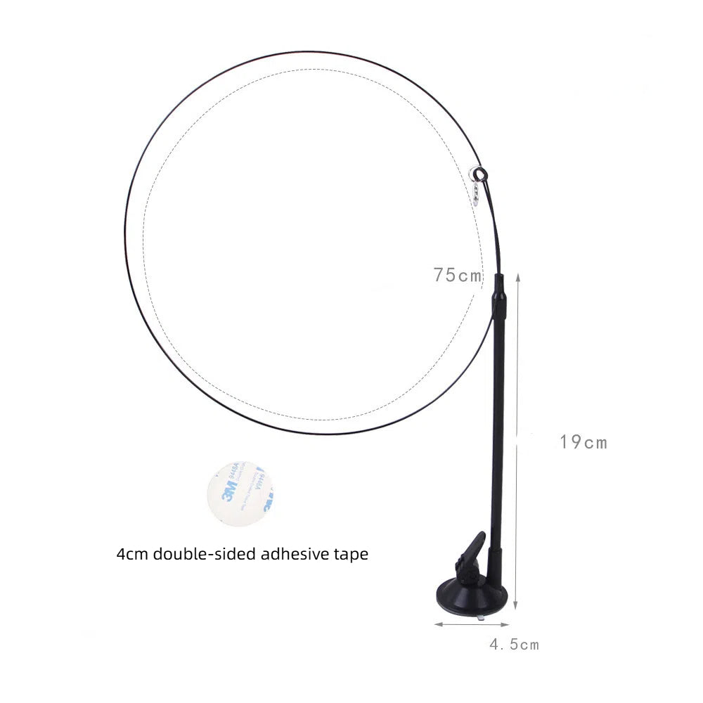 Suction cup cat toy stick that can be attached and held with steel wire multi head interchangeable cat toy and pet supplies