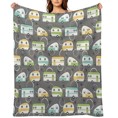 Happy Campers All-season Throw Blanket