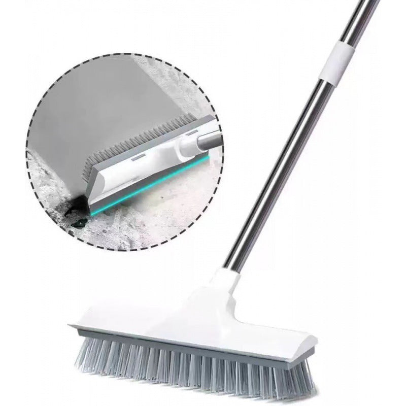 2-in-1 Floor Scrub Brush with Long Adjustable Handle. Multifunctional for Bath & Kitchen