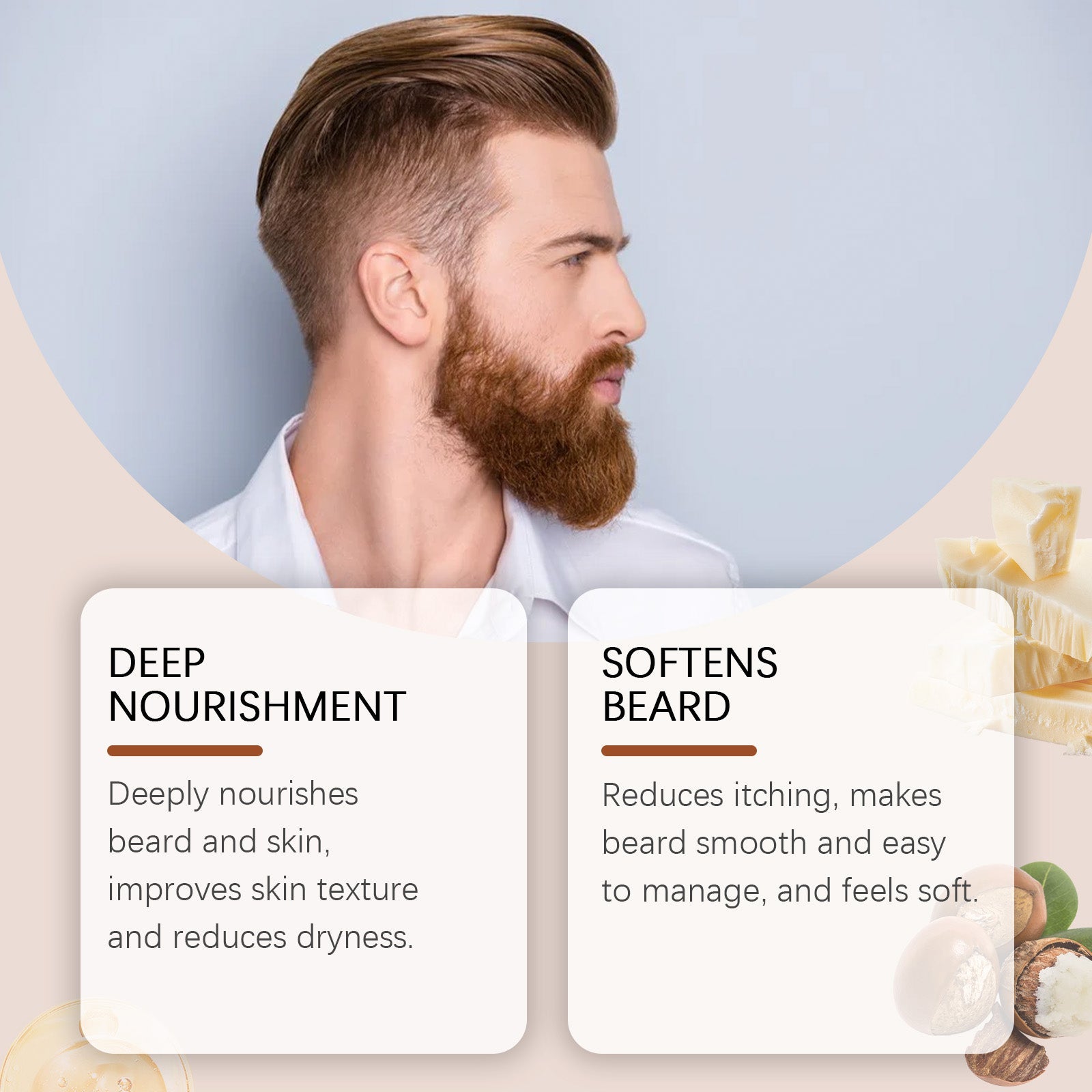 Men's Beard Care Cream Sandalwood Ingredients For Beard Care For Men With A Variety Of Skin Types