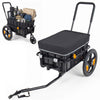 2-in-1 Bike Cargo Trailer Pushcart - Black