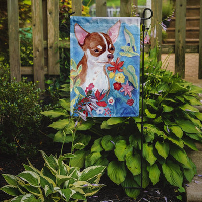 Chihuahua in flowers Garden Flag – Decorative Outdoor Yard Flag