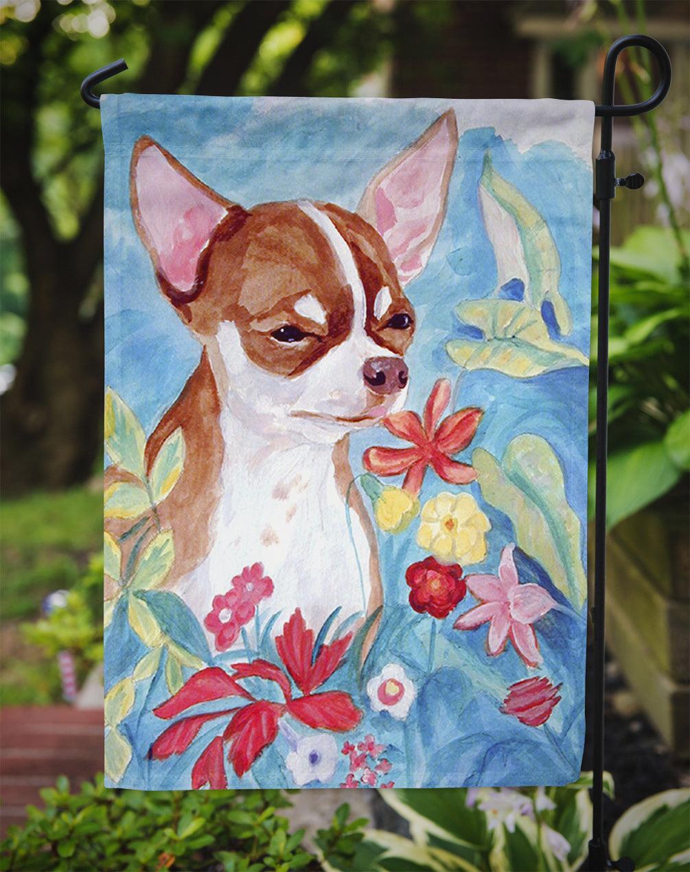 Chihuahua in flowers Garden Flag – Decorative Outdoor Yard Flag