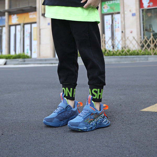 Spring And Summer New Flying Woven Upper Children's Casual Shoes Thick Sole Sneakers Girls Trendy Shoes Mesh Shoes