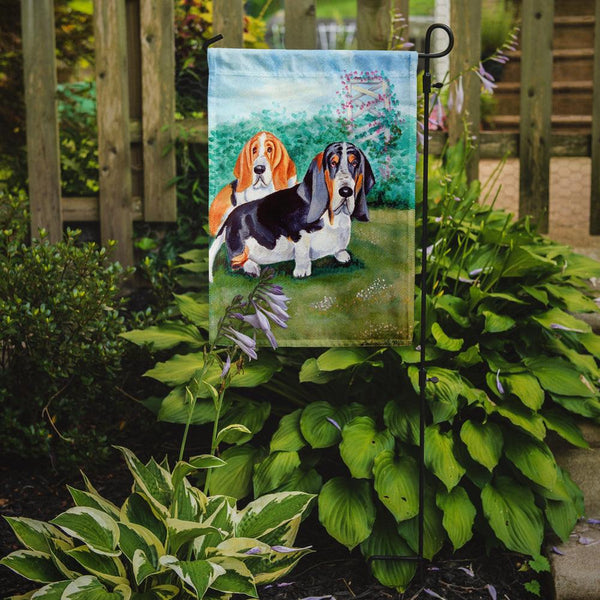 Basset Hound Double Trouble Garden Flag – Decorative Outdoor Yard Flag
