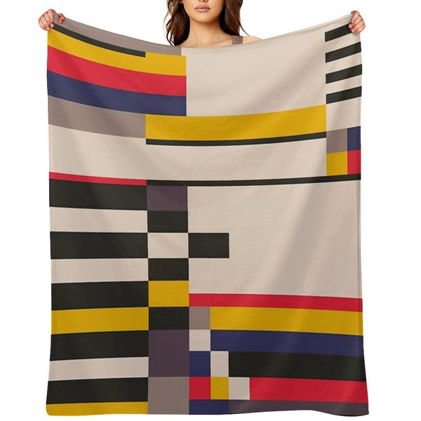 Geometric Design - Bauhaus Inspired Plush Throw Blanket