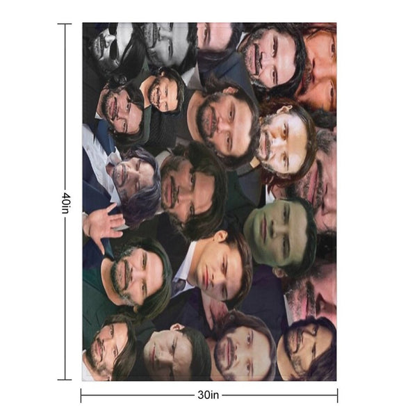 Keanu Reeves Photo Collage Premium Throw Blanket