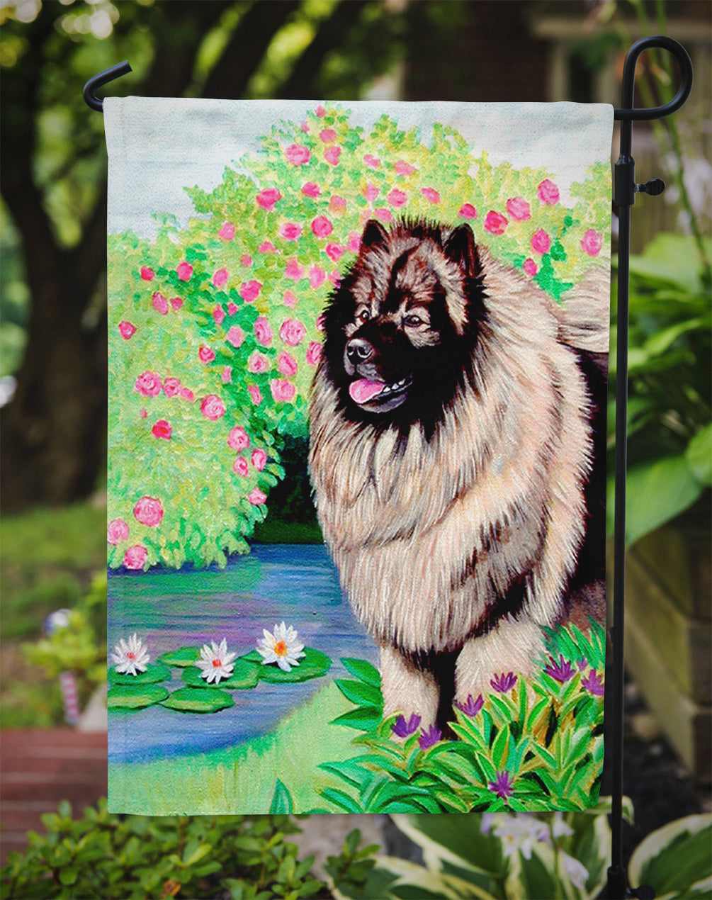 Keeshond Garden Flag – Decorative Outdoor Yard Flag 7074GF - Gifts for You 'n Me