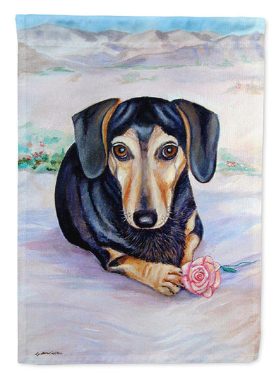 Black and Cream Dachshund Garden Flag – Decorative Outdoor Yard Flag
