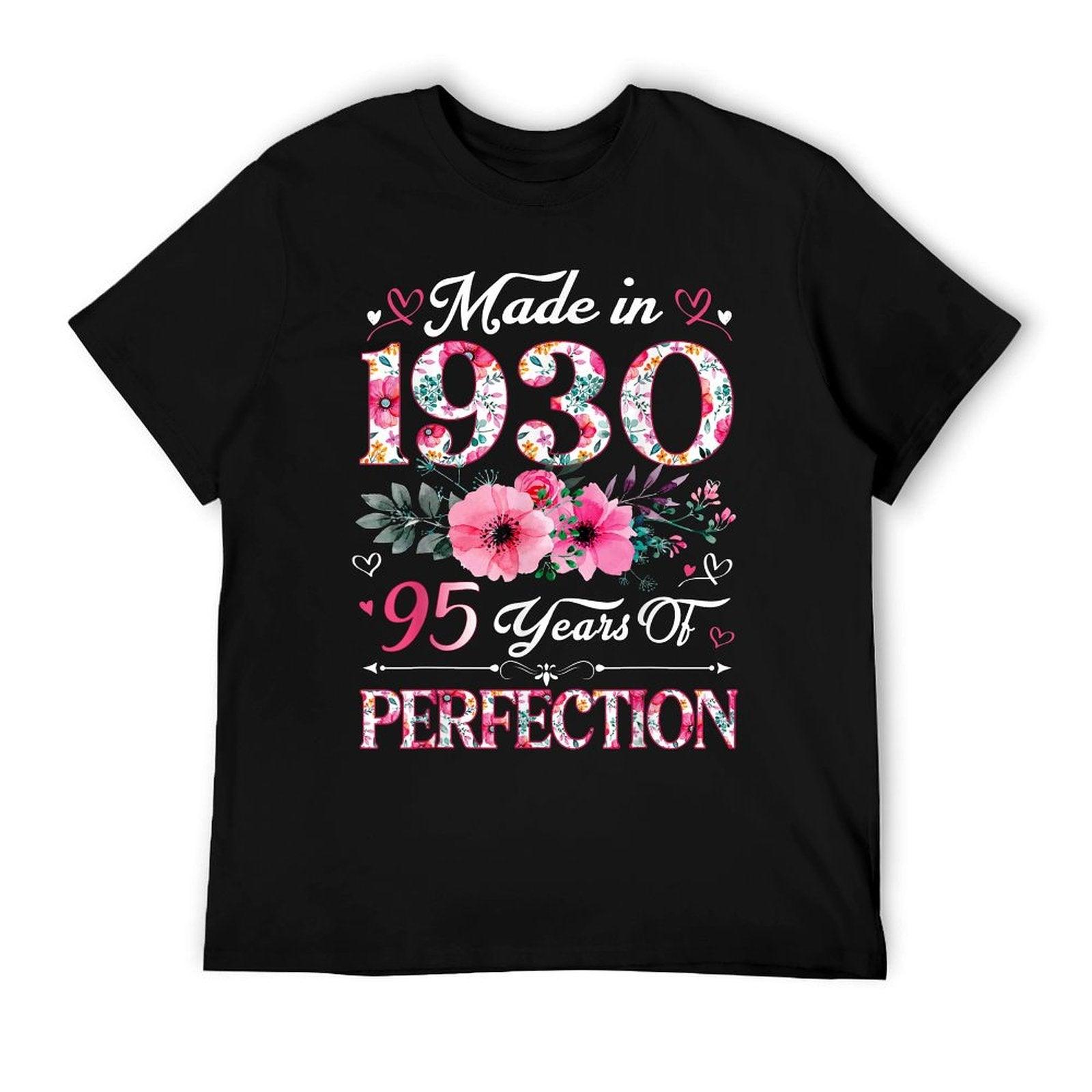 95 Year Old Made In 1930 Floral 95th Birthday Women T-Shirt