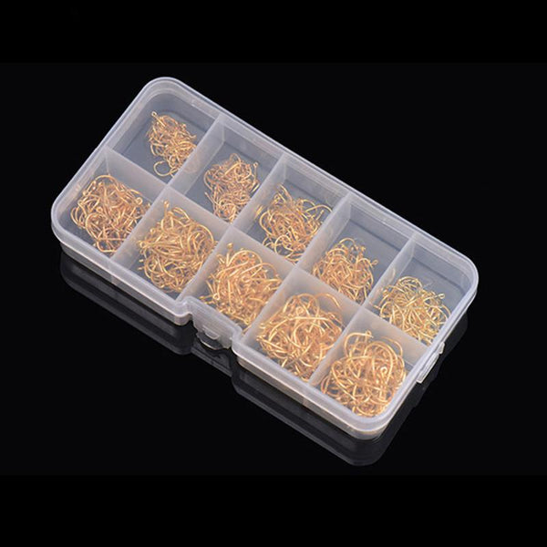 LEO 600PCS/BOX High Carbon Steel Fishing Hooks Sharp Barbed Circle   3#-12#