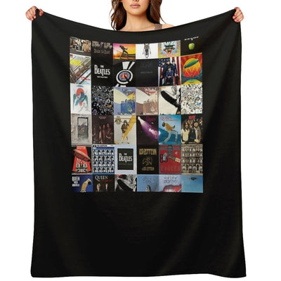 Rock Band Posters Collage Classic T-Shirt Lightweight Throw Blanket
