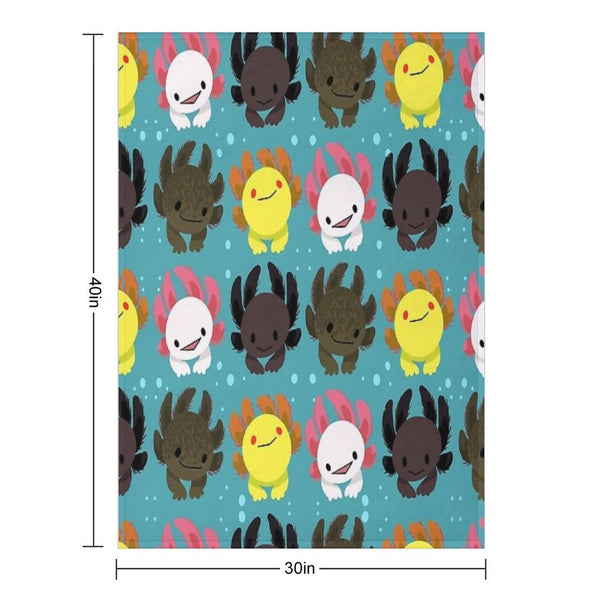Axolotl Squad Sustainable Throw Blanket