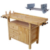 Wood Workbench with Rapid Action Woodworking Vise