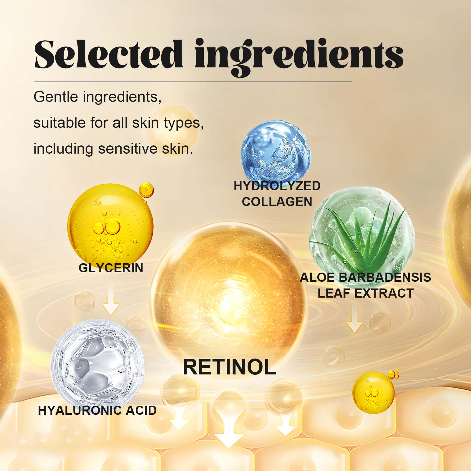 Retinol Eye Mask, Collagen Moisturizing Repair Aloe Vera Moisturizing And Firming Eye Mask