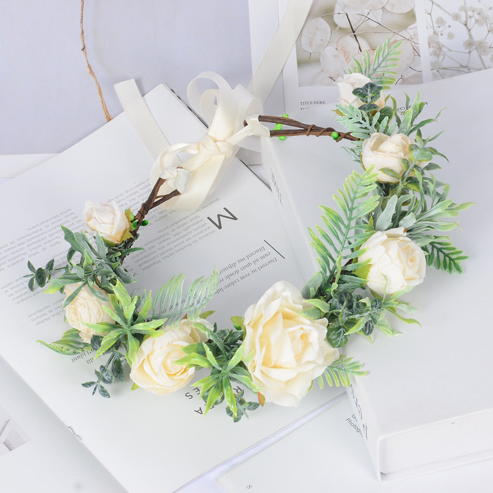 Vine wreath fake flower headdress Bohemian tourism vacation simulation flower crown
