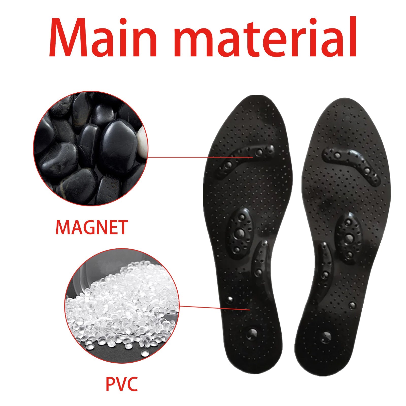 Tourmaline Acupressure Insoles, Foot Care Vein Repair Body Toning Body Care Foot Pads