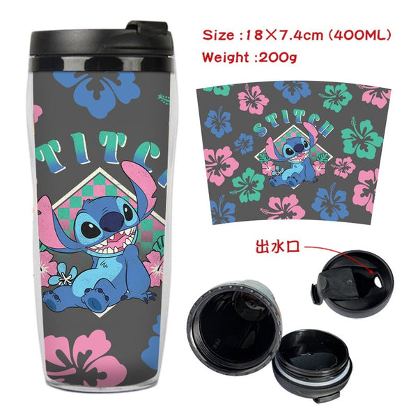 Stitch Stitch animation peripheral double-layer insulated plastic cup two-dimensional cartoon tea cup cold water kettle water cup