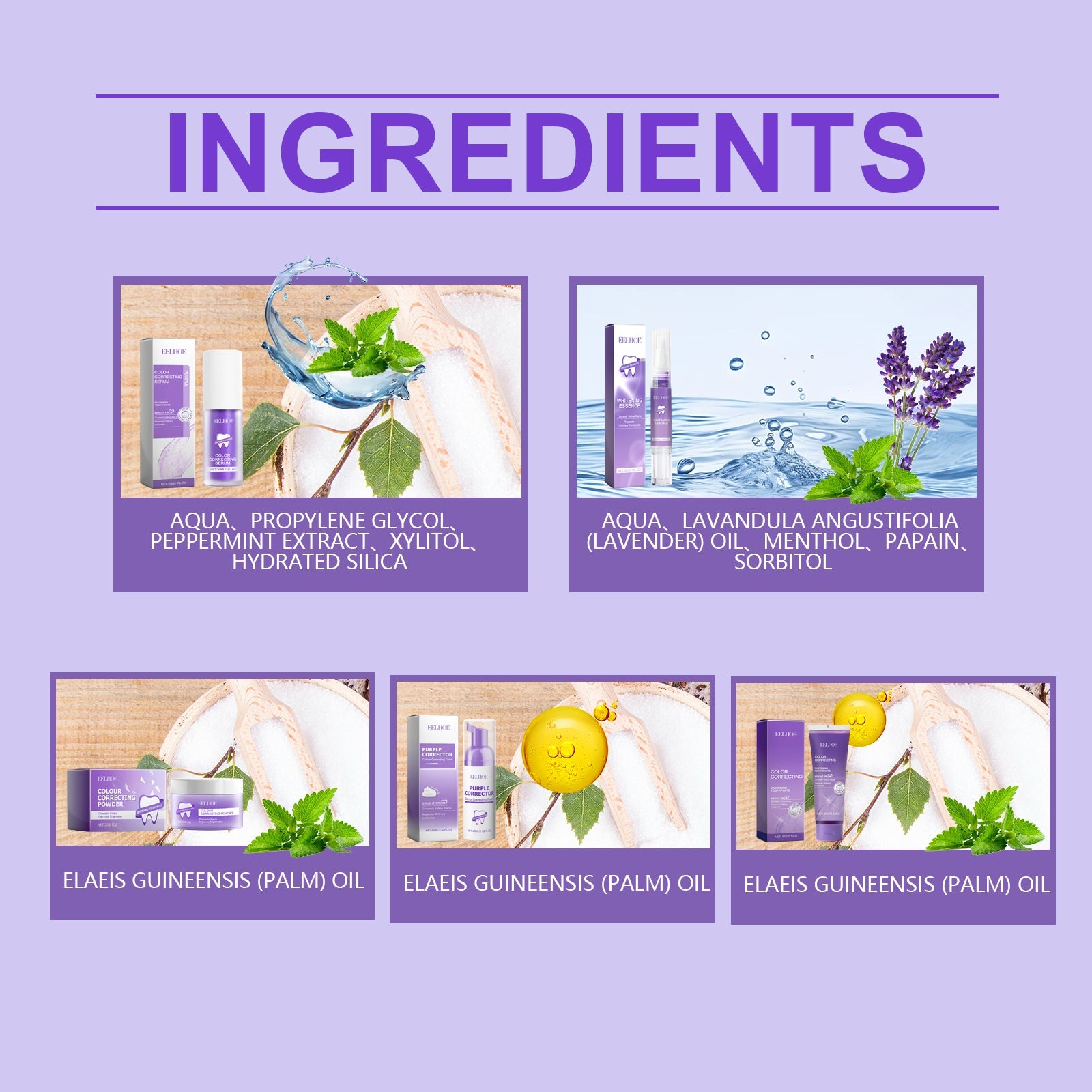 Purple Toned Teeth Set Clean Teeth Fresh Breath Care Mouth Clean Mouth Care