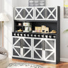 70 Inch Farmhouse Pantry Cabinet Kitchen Buffet Hutch with 4 Cabinets and 2 Open Shelves-Dark Gray