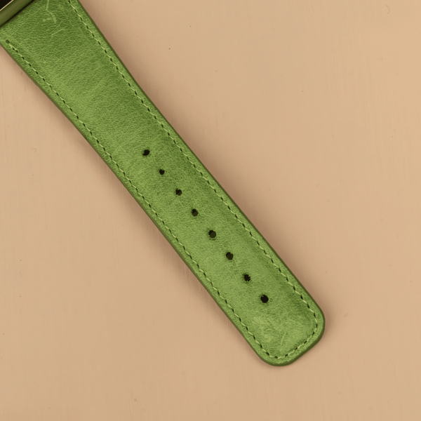 Apple Watch Sheen Green Leather Strap - Boston