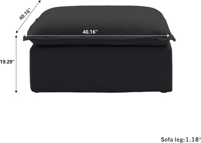 Black Storage Ottoman With Removable Cushion Covers
