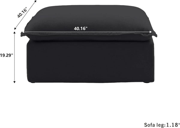 Black Storage Ottoman With Removable Cushion Covers