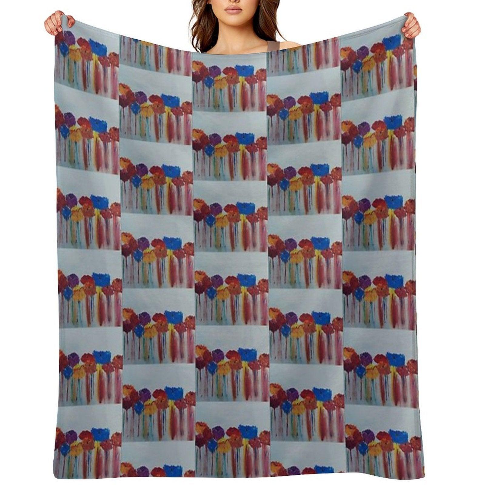 Abstract Bloom Throw Blanket
