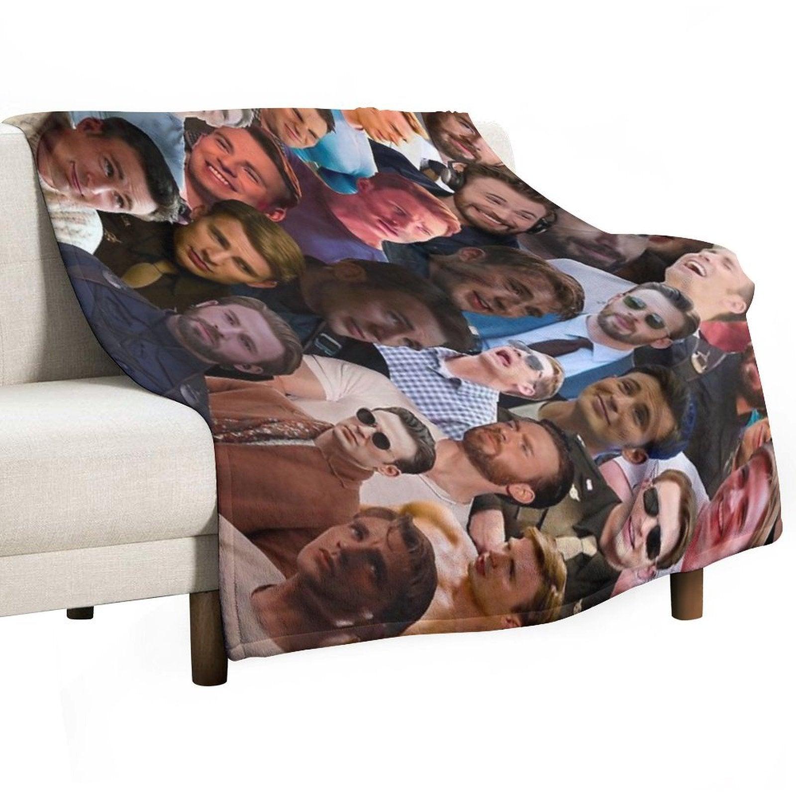 Chris Evans Photo Collage 2 Throw Blanket
