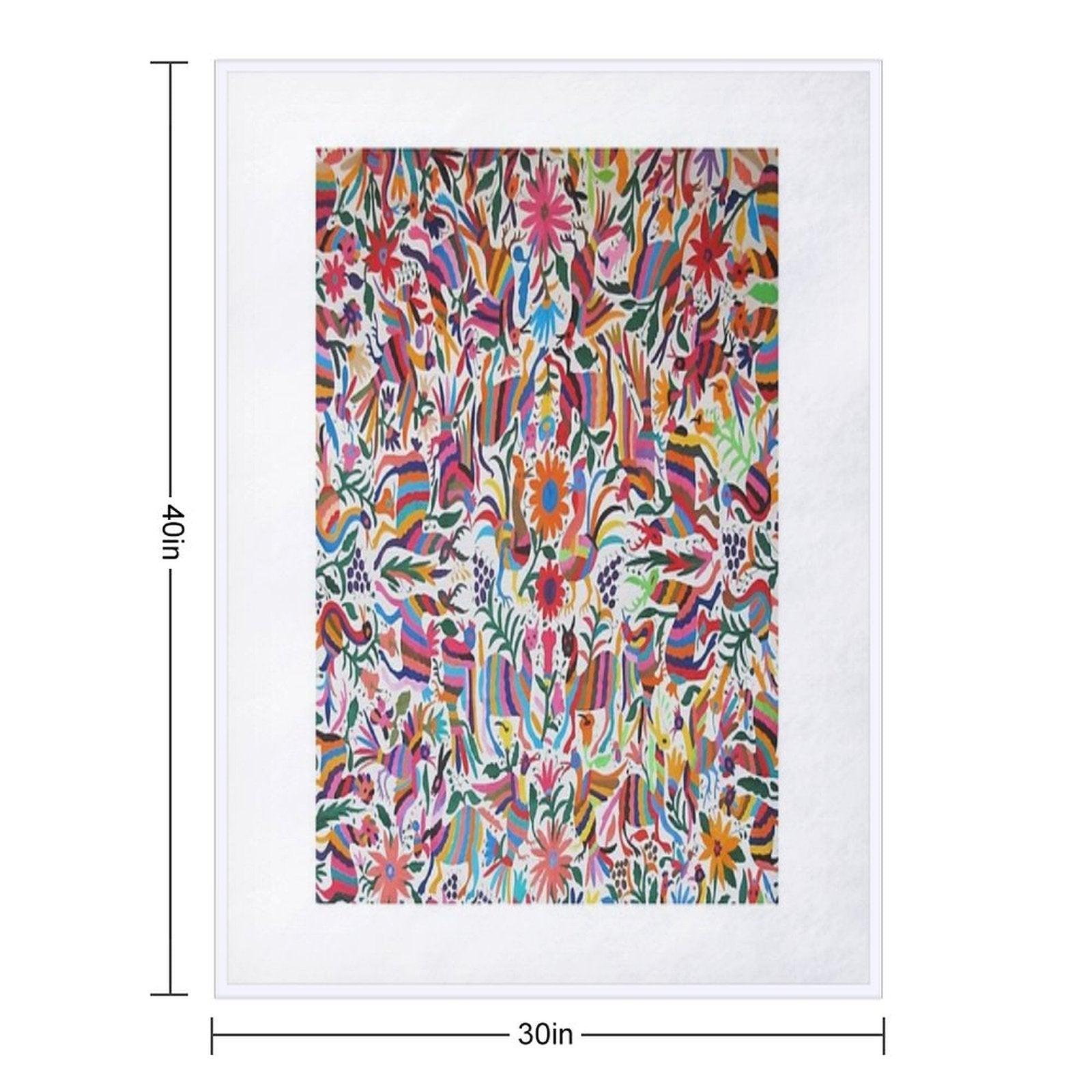 Otomi Fabric Mexico Art Throw Blanket