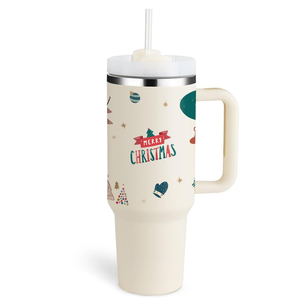 Thermal Mug 40oz Straw Coffee Insulation Cup With Handle BPA Free