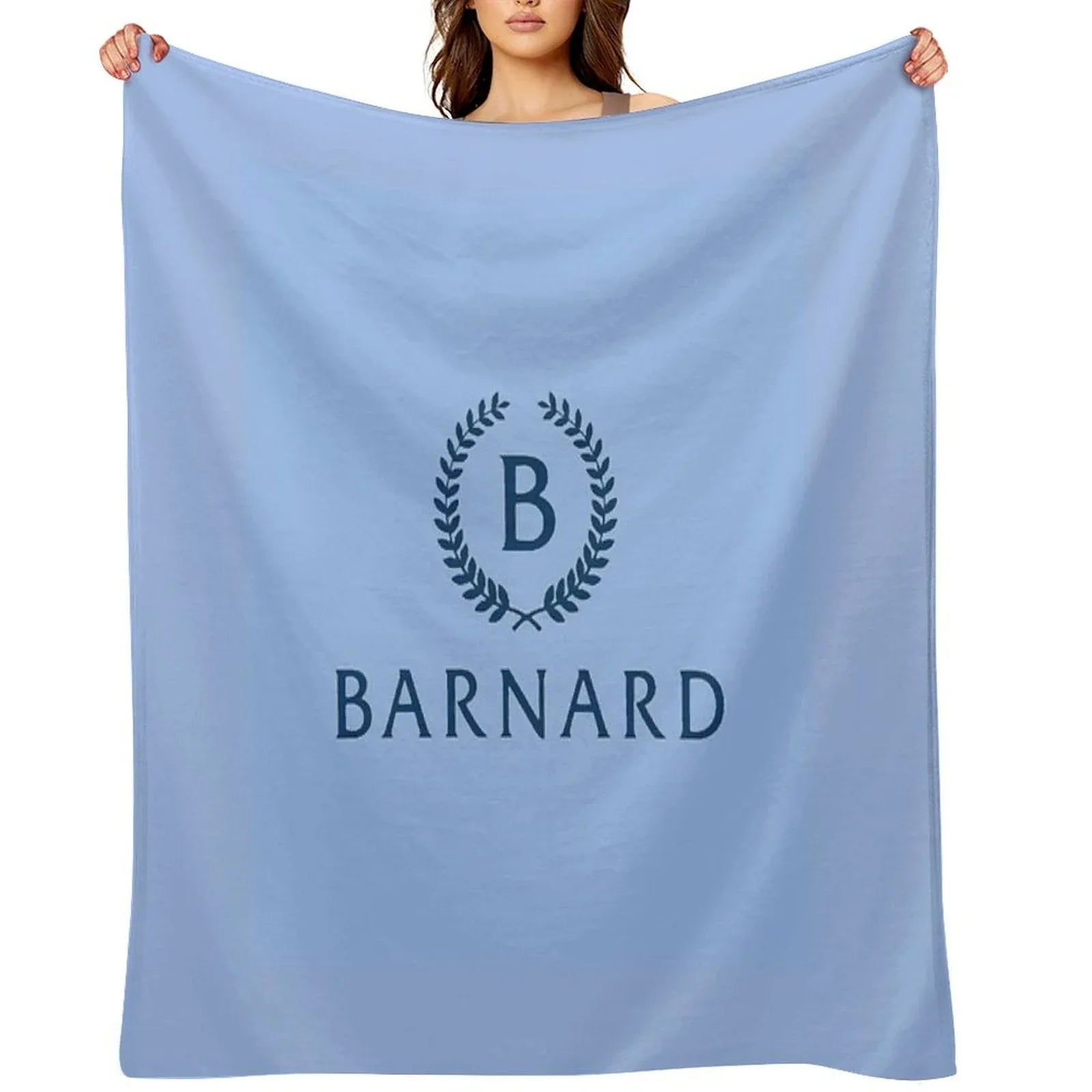 Barnard College Baby Blue Logo Throw Blanket