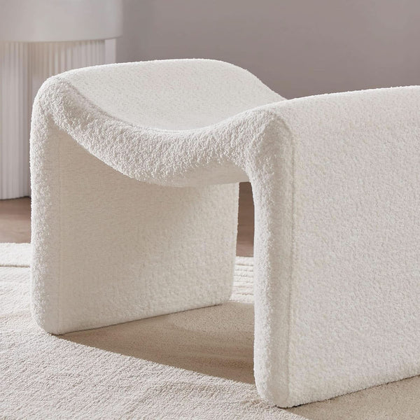 Large White Ottoman Footstool Multifunctional Living Room