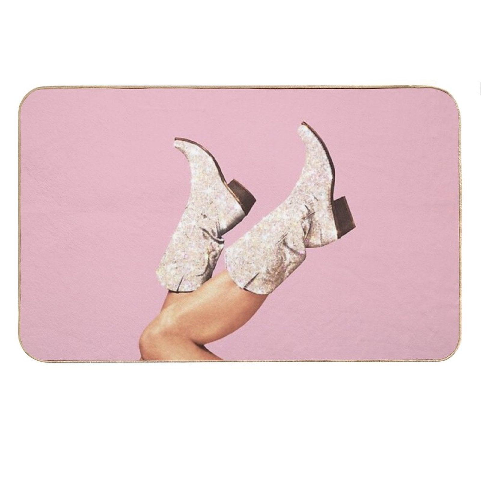 These Boots - Glitter Pink II Bath Mat