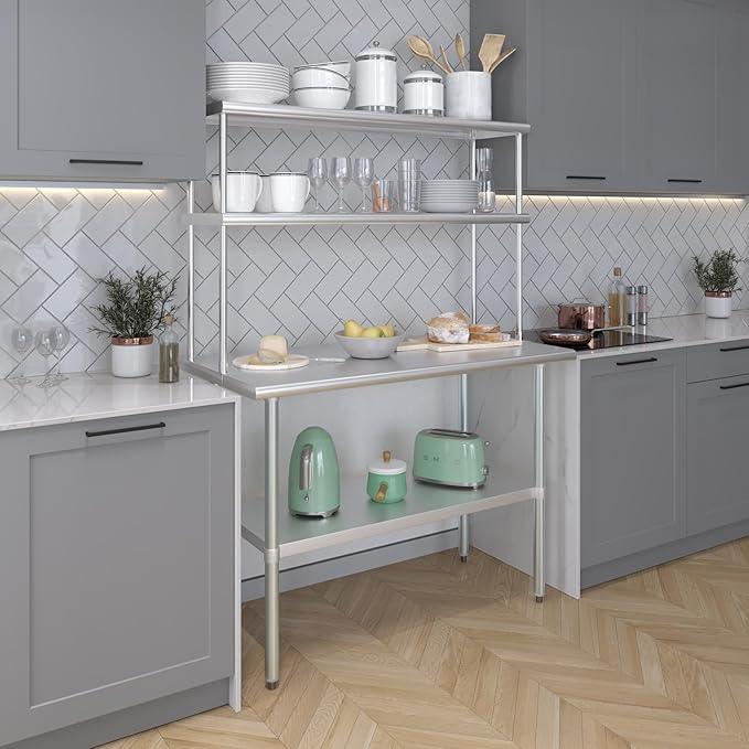 AmGood Double OverShelf Stainless Steel NSF - Many (48