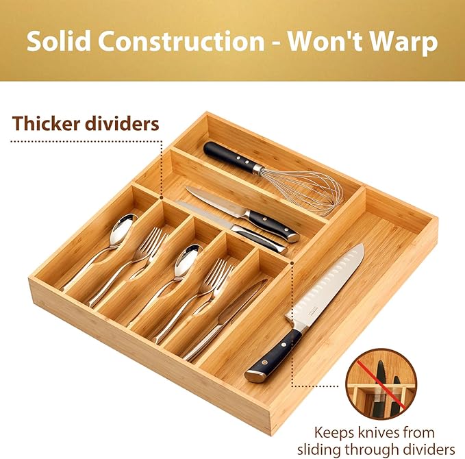 Umilife Large Kitchen Drawer Organizer, 19
