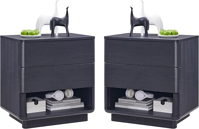 Nightstand Set of 2 with Charging Station, 22