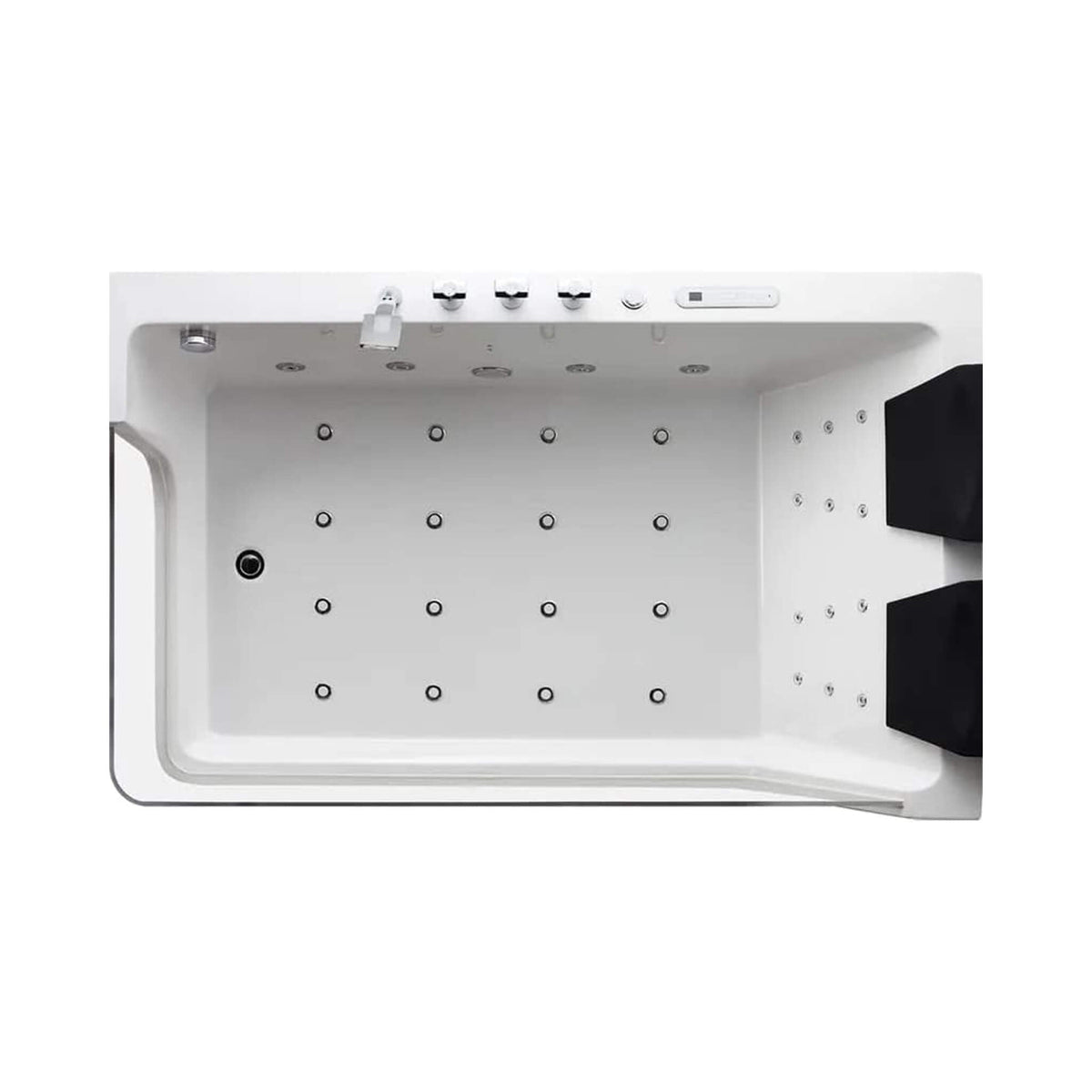 Solstice 71-Inch Luxury 2-Person Acrylic Whirlpool Tub With LED Lights Jets And Faucet (SAK69173)