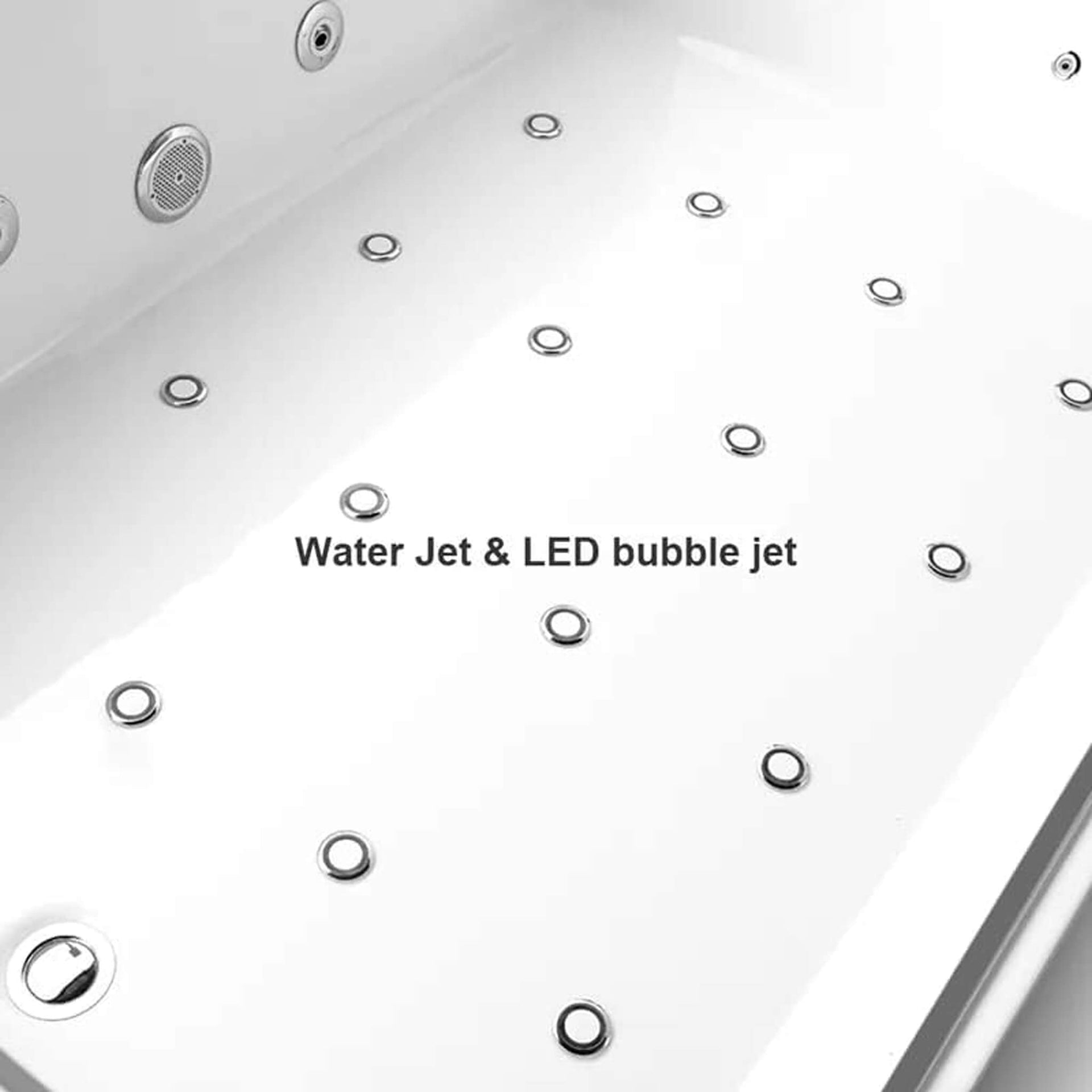 Solstice 71-Inch Luxury 2-Person Acrylic Whirlpool Tub With LED Lights Jets And Faucet (SAK69173)
