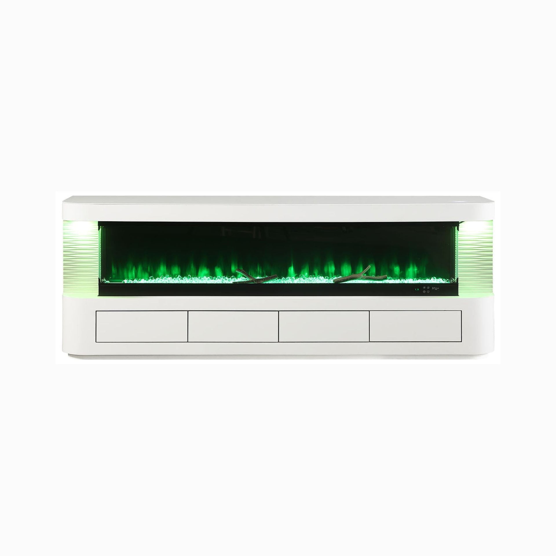 Nuvia 71-Inch Modern White Electric Fireplace TV Stand With 3-Level LED Brightness Setting [TV Stand Only] (SAK94120)