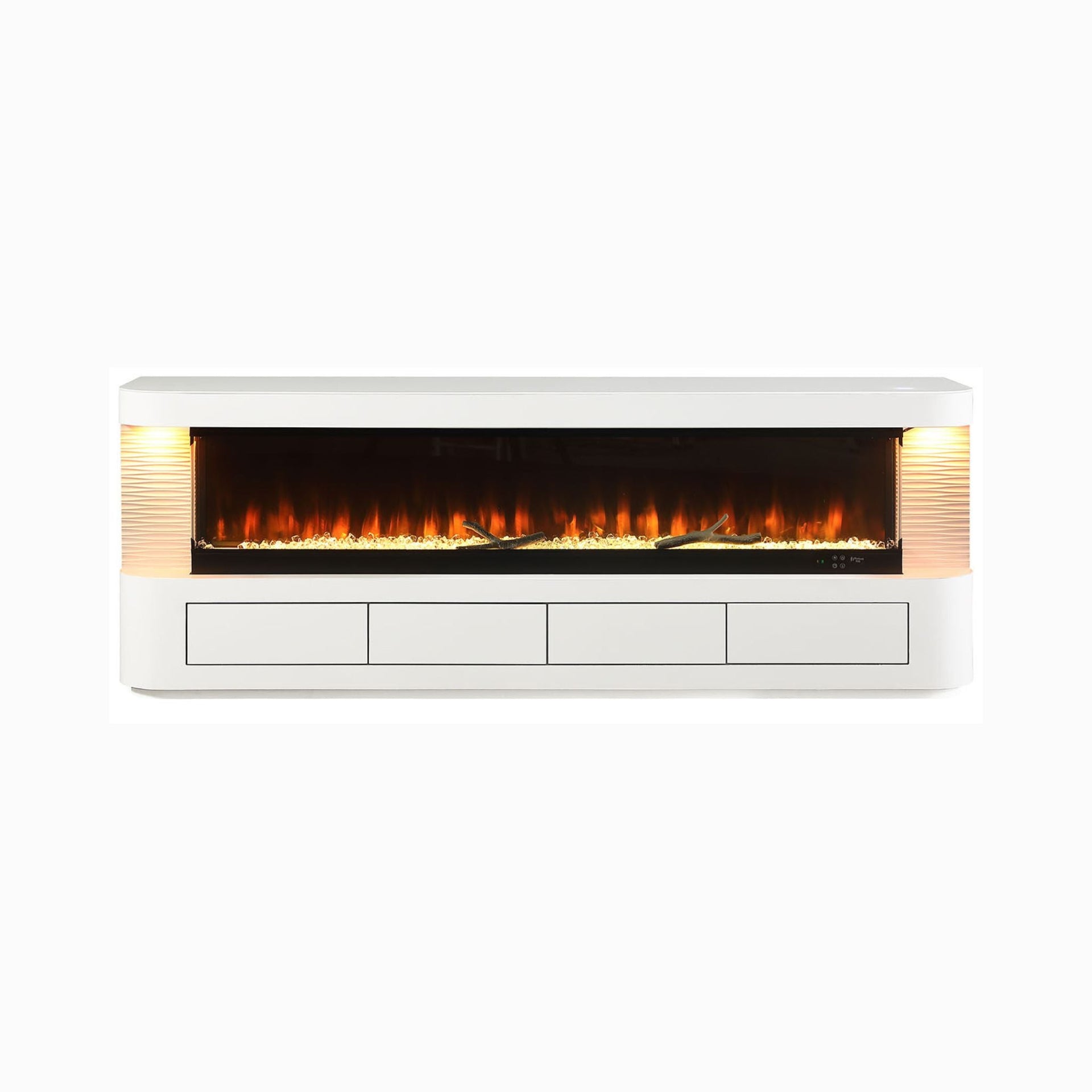 Nuvia 71-Inch Modern White Electric Fireplace TV Stand With 3-Level LED Brightness Setting [TV Stand Only] (SAK94120)