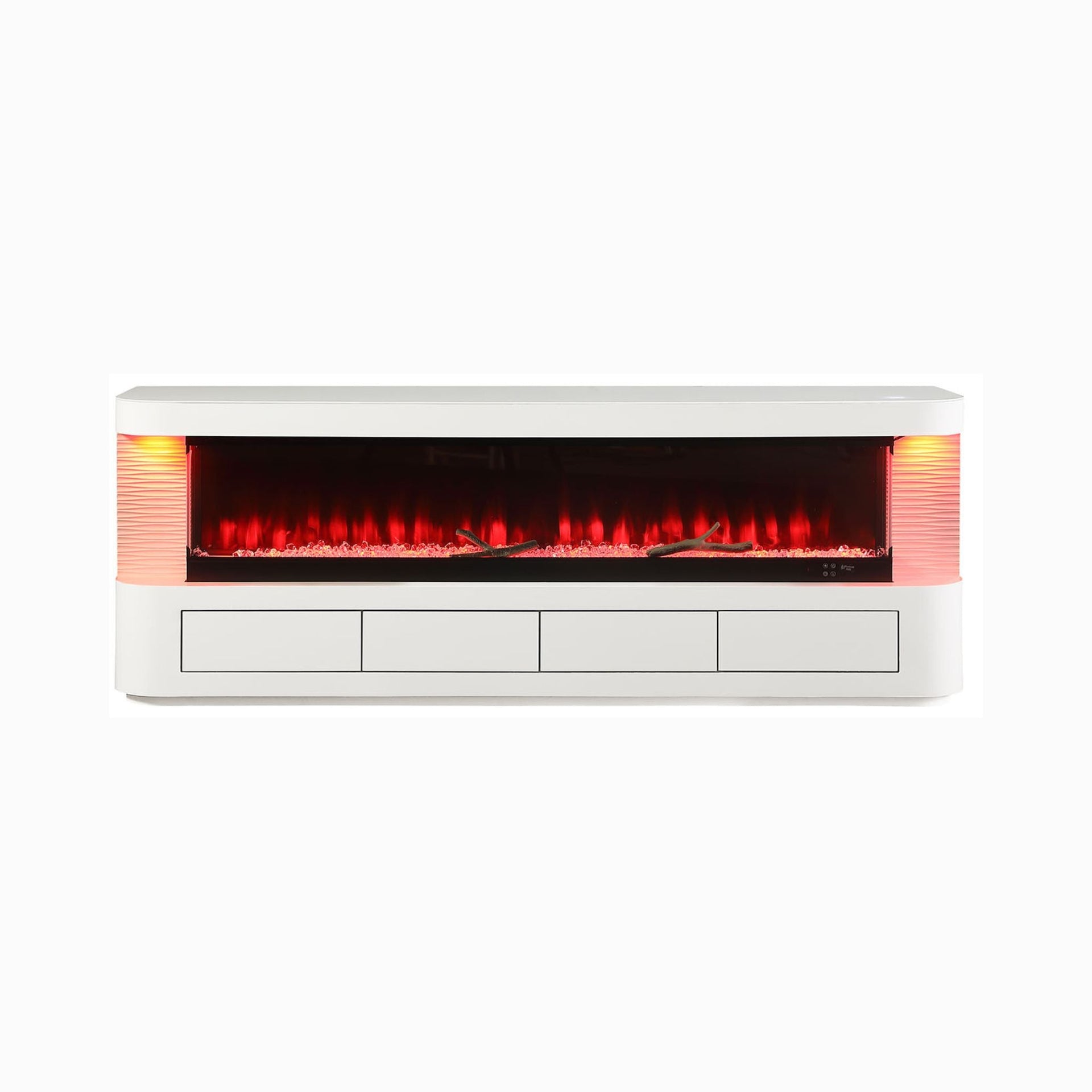 Nuvia 71-Inch Modern White Electric Fireplace TV Stand With 3-Level LED Brightness Setting [TV Stand Only] (SAK94120)