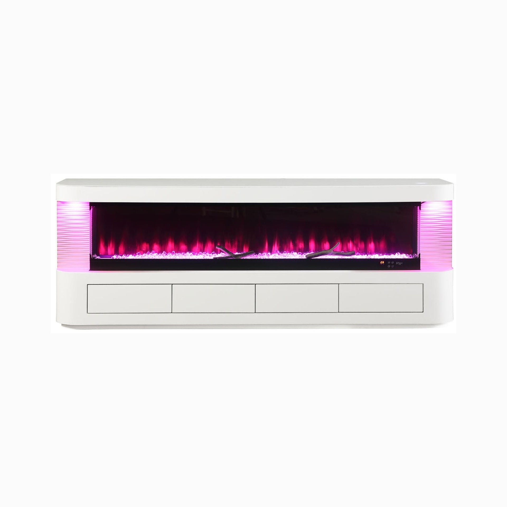 Nuvia 71-Inch Modern White Electric Fireplace TV Stand With 3-Level LED Brightness Setting [TV Stand Only] (SAK94120)