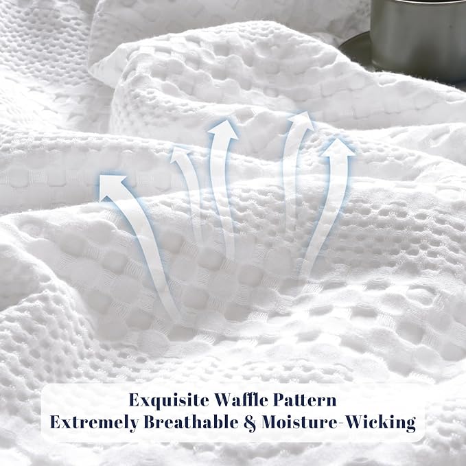 PHF Cooling Waffle Blanket California King Size, Lightweight 60% Rayon Derived from Bamboo & 40% Cotton Breathable Blanket for Hot Sleepers, Soft and Luxury for Bed Couch and Sofa, 110