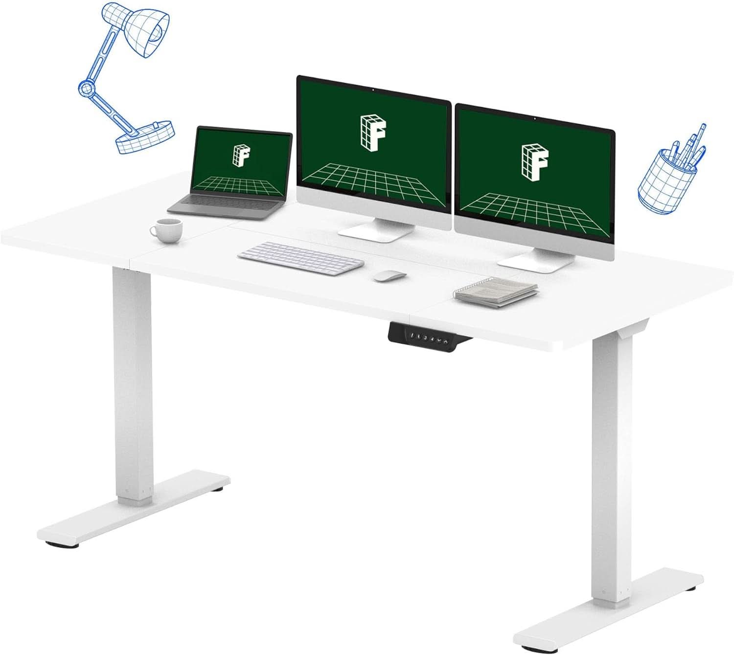 71 Inch Dual Motor Standing Desk With Memory Controller