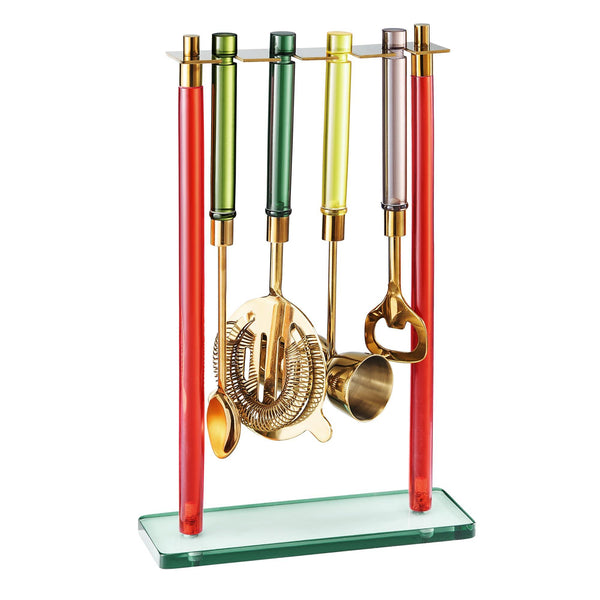 5-PC Gold Bartender Kit with Stand & Color Handles