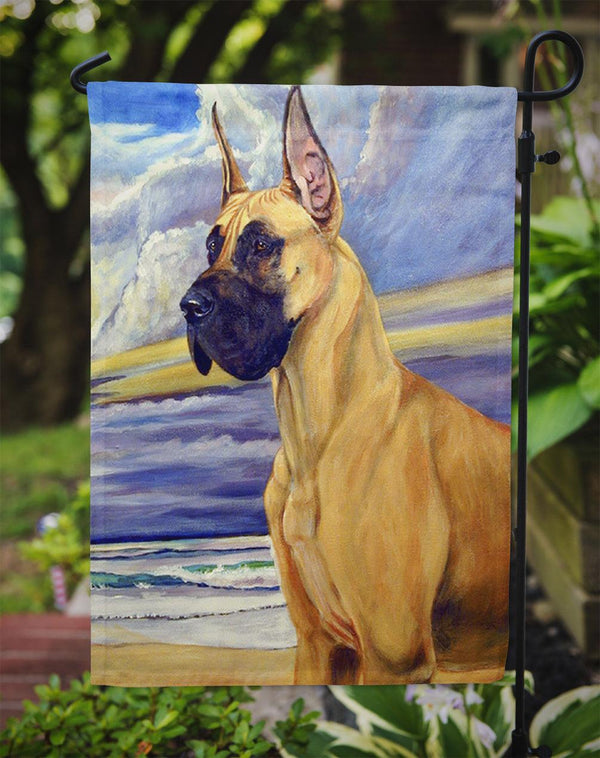Fawn Great Dane at the beach Garden Flag – Decorative Outdoor Yard Flag