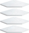 Corner Shelf Wall Mount, Floating Corner Shelves, Set of 4 Corner Wall Shelf Organizer, Rustic Wood Wall Storage Display Shelves for Living Room Bedroom Bathroom Kitchen, Rustic White