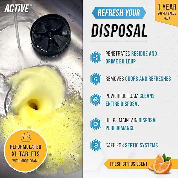 Washer Dishwasher Disposal & Coffee Cleaner Tablets - 96 Tabs Includes ACTIVE Washing Machine Cleaner, Dishwasher, Disposer, Coffee Maker Descale Tabs - Deep Clean & Refresh Appliance - 1 Year Supply