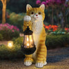 Cat Statues for Garden - Solar Powered Outdoor Cat Garden Statue, Crafted Garden Sculptures & Statues for Patio, Yard, Lawn, Gardening Gifts for Women and Mom(11